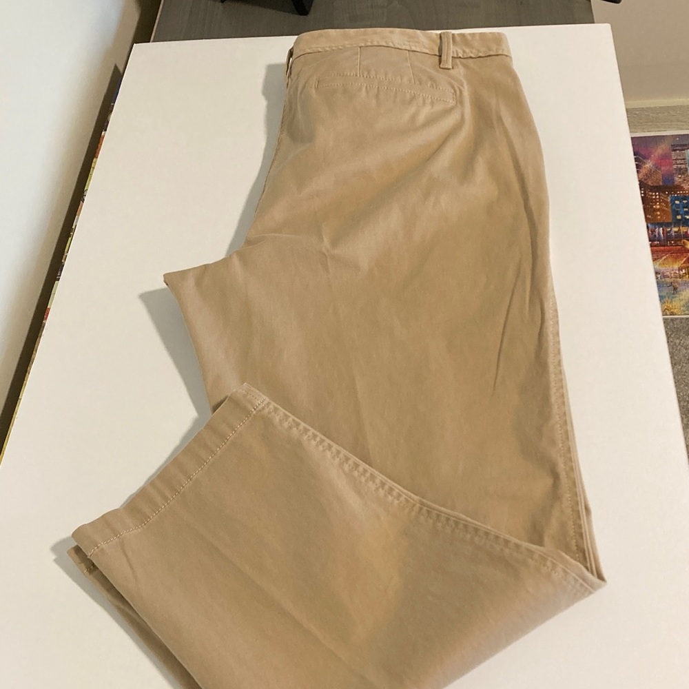 Talbots 12p relaxed chino khaki ankle pant Like new - Picture 3 of 4